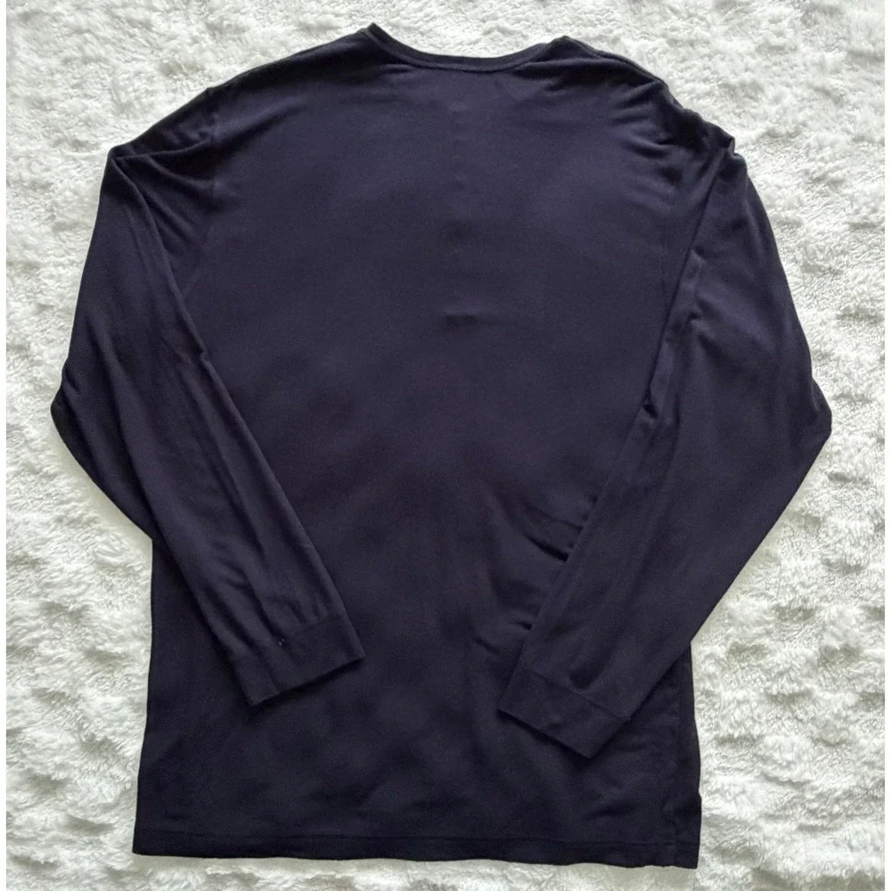 Polo Ralph Lauren Mens Navy Blue Modal Stretch Long Sleeve Henley Sleep Shirt L